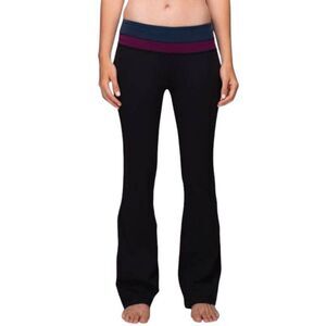 LULULEMON ATHLETICA Groove Pant "Full-On-Luon" (Reversible) In Black/Inkwell/Plu